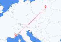 Flights from Warsaw, Poland to Nice, France