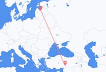 Vluchten van Riga, Pescara, Letland naar Kahramanmaraş, Turkije
