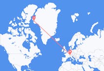 Vluchten uit Zürich, Zwitserland naar Qaanaaq, Groenland