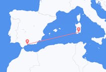 Vluchten van Malaga, Spanje naar Cagliari, Trento, Italië