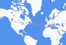 Flyreiser fra Kamloops, Canada til Patras, Hellas