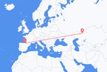 Vluchten van Aqtöbe, Kazachstan naar Bilbao, Spanje