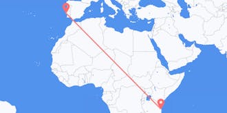 Flyreiser fra Tanzania til Portugal