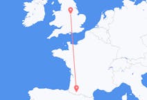 Flyg från Nottingham, England till Lourdes (kommun i Brasilien, São Paulo, lat -20,94, long -50,24), Frankrike
