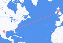 Flyreiser fra Monterrey, Mexico til Liverpool, England