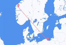 ノルウェーのから サンダネ、ポーランドのへ グダニスクフライト