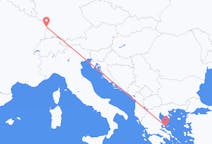 Flyg från Skiáthos, Grekland till Strasbourg, Frankrike