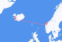 出发地 挪威出发地 桑丹目的地 冰岛雷克雅未克的航班
