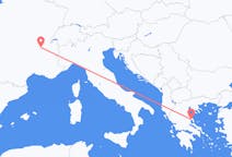 フランスのリヨンから、ギリシャのヴォロスまでのフライト