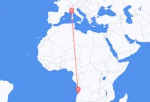 Flyrejser fra Catumbela, Angola til Ajaccio, Frankrig