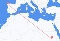 出发地 苏丹出发地 喀土穆目的地 西班牙圣地亚哥 － 德孔波斯特拉的航班
