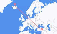Flyreiser fra Grimsey, Island til Gaziantep, Tyrkia