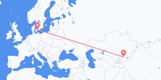 出发地 吉尔吉斯斯坦目的地 丹麦的航班