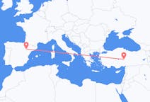 出发地 西班牙出发地 萨拉戈萨目的地 土耳其開塞利的航班