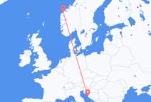 Vluchten van Ålesund naar Zadar