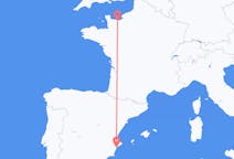 Loty z Caen, Francja z Alicante, Hiszpania