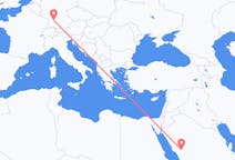 Flyreiser fra Medina, Saudi-Arabia til Stuttgart, Tyskland