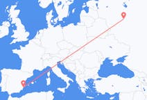 出发地 俄罗斯出发地 莫斯科目的地 西班牙阿利坎特的航班