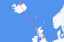 イングランドのリーズから、アイスランドのアークレイリ行きフライト