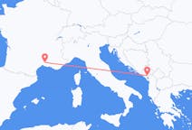Voli da Podgorica, Montenegro a Nîmes, Francia