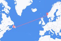 Loty z Saint-Pierre w St. Pierre i Miquelon do Bergena w Norwegii