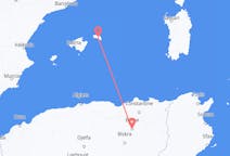 出发地 阿尔及利亚出发地 巴特纳目的地 西班牙Mahon的航班