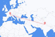 Flyg från Chandigarh, Indien till Genève, Schweiz