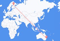 Flyreiser fra Byen Newcastle, Australia til Kuusamo, Finland