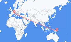 Flyreiser fra Popondetta, Papua Ny-Guinea til Genova, Italia