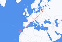 Vluchten van Vilnius, Litouwen naar Las Palmas (ort i Mexiko, Veracruz, Tihuatlán), Spanje