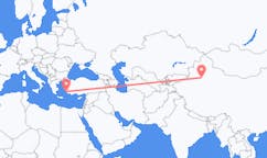 Flyg från Korla, Kina till Bodrum, Turkiet
