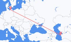 Loty z Turkmenbaszy, Turkmenistan do Rostocku, Niemcy
