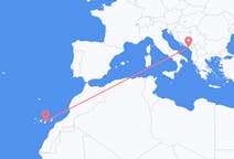 Flyreiser fra Tivat, Montenegro til Las Palmas, Spania