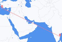 Flyg från Chennai, Indien till Rhodes, England, Grekland