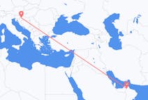 Loty z Al-Ajn, Zjednoczone Emiraty Arabskie z Zagrzeb, Chorwacja