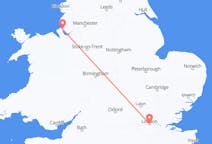 Flyreiser fra Liverpool, England til London, England