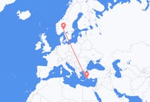 Flyrejser fra Rhodes, Grækenland til Oslo, Norge