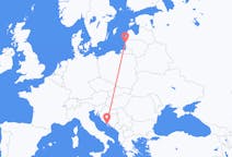 Vluchten van Brač, Kroatië naar Palanga, Litouwen