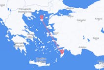 Vols depuis la ville de Lemnos vers la ville de Rhodes