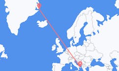 イタリアのブリンディジから、グリーンランドのイットコルトルミットまでのフライト