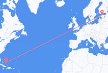 出发地 巴哈马圣萨尔瓦多岛目的地 爱沙尼亚塔林的航班