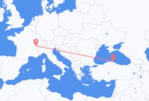 Flyreiser fra Sinop, Tyrkia, til Genève