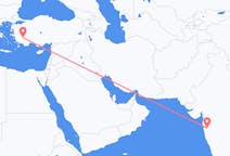 出发地 印度浦那目的地 土耳其代尼茲利的航班