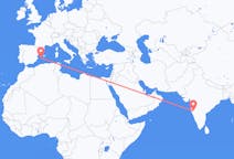 Flyreiser fra Kolhapur, India til Ibiza, Spania