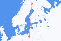 Flyreiser fra Pajala, Sverige til Warszawa, Polen