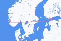 Vluchten van Tallinn, Estland naar Stavanger, Noorwegen