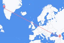 Flyg från Jerevan, Armenien till Aasiaat, Grönland