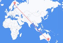 Vluchten van Melbourne, Australië naar Oulu, Finland