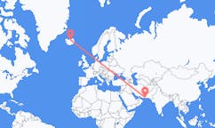 航班从巴基斯坦瓜达尔市到阿克雷里市，冰岛塞尔