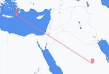 サウジアラビア、 リヤドから、サウジアラビア、カルパトス島へ行きのフライト